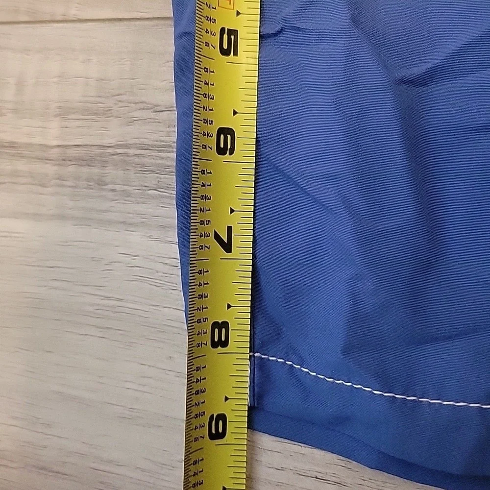 Polo Ralph Lauren‎ Board Swim Shorts Mens Med Blue Lined Blue Pony Elastic Waist